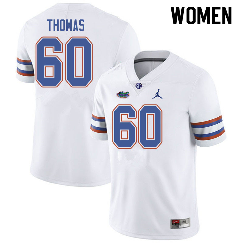 Jordan Brand Women #60 Da'Quan Thomas Florida Gators College Football Jerseys Sale-White